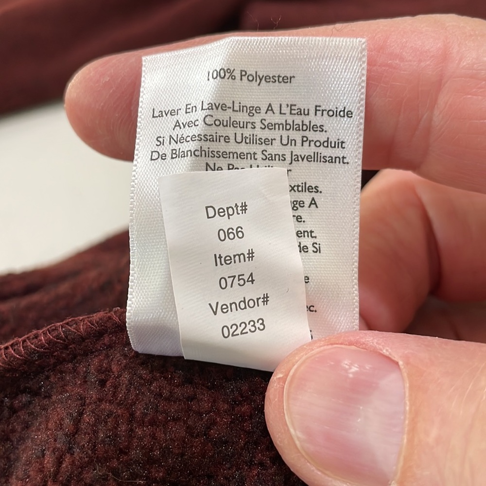 NWT Eddie Bauer quarter zip fleece sweater in maroon. 100% polyester. Men’s XL. - Picture 11 of 11
